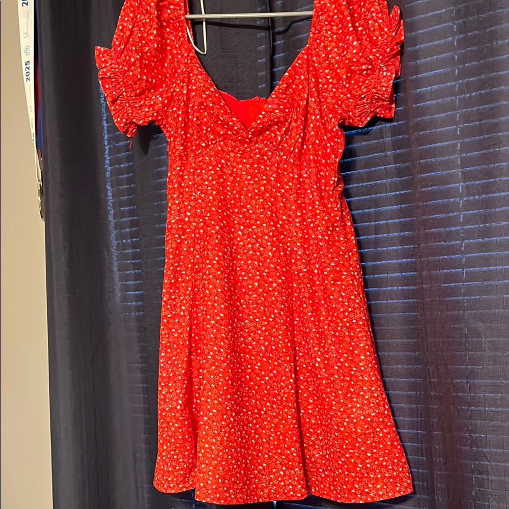 Princess Polly Red Puff Sleeve Sundress